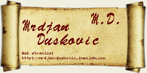 Mrđan Dušković vizit kartica